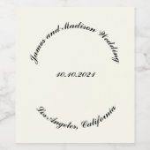 Naam aanpassen, datum zwarte ivoorbruiloft wijn etiket (Enkel label)