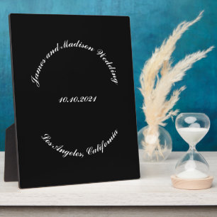 Naam aanpassen, datum zwarte kromme letters bruilo fotoplaat