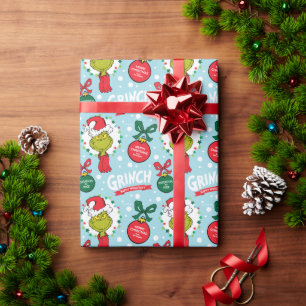 Naam aanpassen - Grinch met versieringen Cadeaupapier