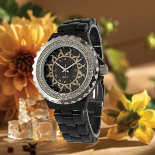 Naam aanpassen Mandala Gold Monogram Horloge