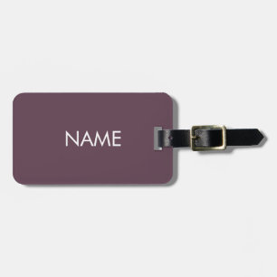 Naam aanpassen minimalistische aubergine druif wit bagagelabel