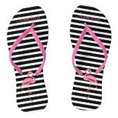 Naam aanpassen Pink Flamingo Teenslippers (Voetbed)