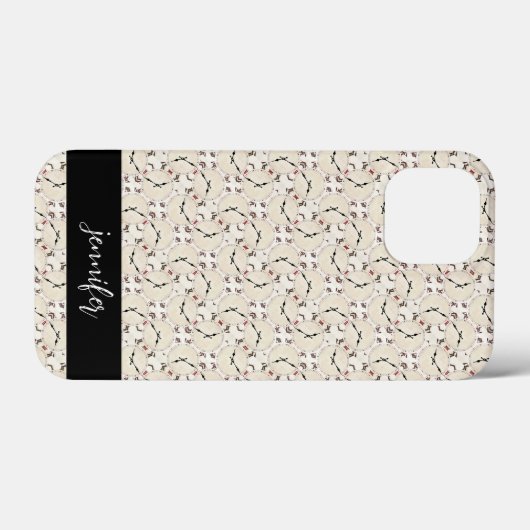  naam Abstract retro klokpatroon Case-Mate iPhone Case (Achterkant (horizontaal))