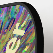 Naam Abstracte Floral Macro Blue Yellow Pickleball Paddle (Links Detail)