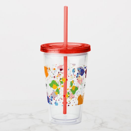 Naam Abstracte verfplaat bevestigen Acryl Drinkbeker (Rechts)