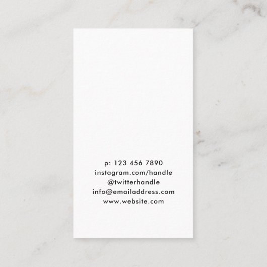 Naam Actress Model Headshot Calligraphy Visitekaartje (Achterkant)