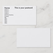 Naam, adres 1, adres 2, contactpersoon 1, contactp visitekaartje (Voorkant / Achterkant)