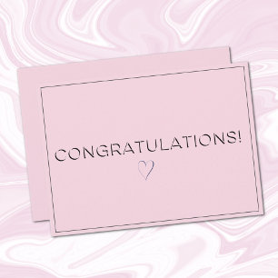 Naam, Adres    Blush Roze Felicitaties Platkaart Notitiekaartje