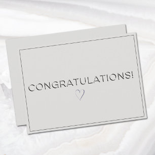 Naam, Adres Platina Kleur Congrats Flat Notitiekaartje