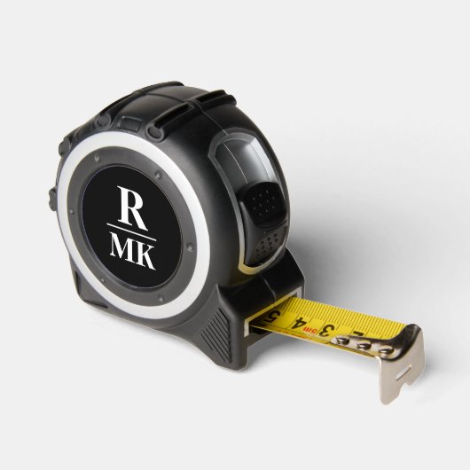 Naam afkorting 3-initialen zwart rolmaat (Hoek)