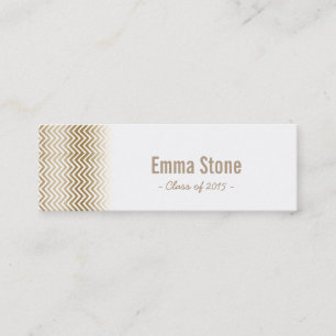 Naam afstuderen tag - Gold Chevron Stripes Insert Contactkaartje
