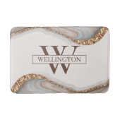 Naam Agate Stone Marble Monogram Badmat (Voorkant)