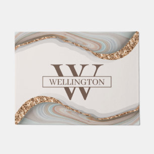 Naam Agate Stone Marble Monogram Deurmat