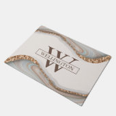 Naam Agate Stone Marble Monogram Deurmat (Schuin)
