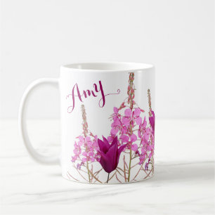 naam Amy roze bloemetjes boho bloemplezier Koffiemok