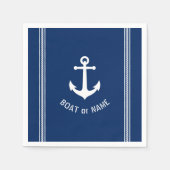  naam Anchor Rope Stripes marine Blue Servet (Voorkant)