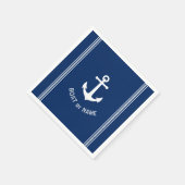  naam Anchor Rope Stripes marine Blue Servet (Hoek)