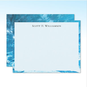 Naam Azure Blue Abstract Painting Frame Notitiekaartje
