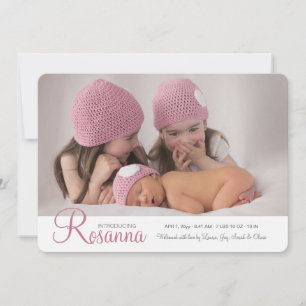Naam baby Foto geboorteaankondiging Aankondiging