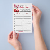 Naam Baby Tune Cherry Baby shower Game Kaart (Hand)