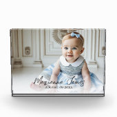 Naam babyscript babyfoto  fotoblokken (Voorkant)
