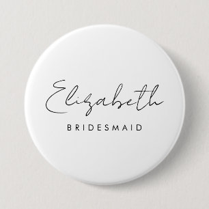 Naam Bachelore Bruidsmeisje Vrouwen Grote Ronde Button 7,6 Cm