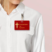 Naam Badge met Christelijk Gold Cross