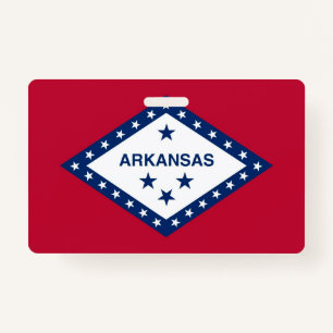 Naam Badge met vlag van Arkansas State, Verenigde 