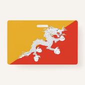 Naam Badge met vlag van Bhutan (Achterkant)