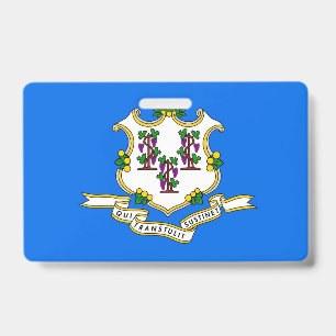 Naam Badge met vlag van Connecticut State, Verenig
