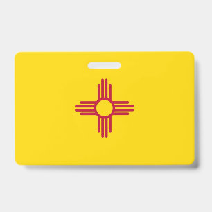 Naam Badge met vlag van de staat New Mexico, Veren