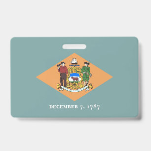 Naam Badge met vlag van Delaware State, Verenigde