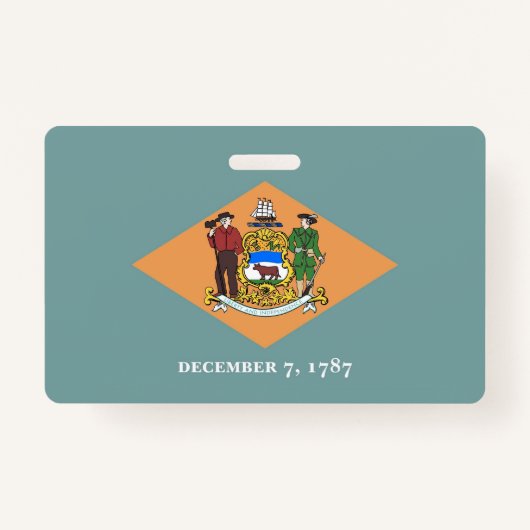 Naam Badge met vlag van Delaware State, Verenigde  (Voorkant)