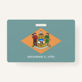 Naam Badge met vlag van Delaware State, Verenigde  (Achterkant)