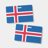 Naam Badge met vlag van IJsland (Front & Back)