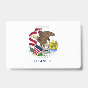 Naam Badge met vlag van Illinois State, Verenigde