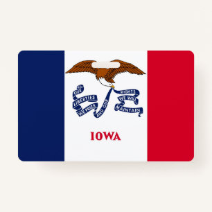 Naam Badge met vlag van Iowa State, USA