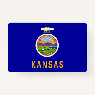 Naam Badge met vlag van Kansas State, Verenigde St