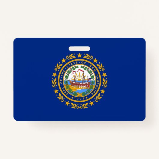 Naam Badge met vlag van New Hampshire State, Veren (Voorkant)