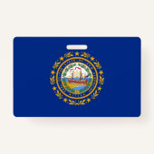 Naam Badge met vlag van New Hampshire State, Veren (Achterkant)