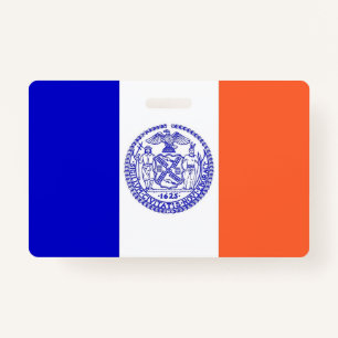 Naam Badge met vlag van New York City, Verenigde S