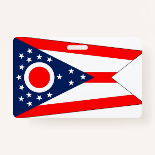 Naam Badge met vlag van Ohio State, Verenigde Stat