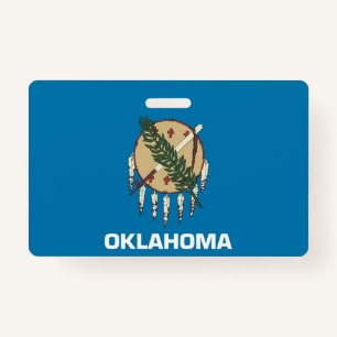 Naam Badge met vlag van Oklahoma State, USA