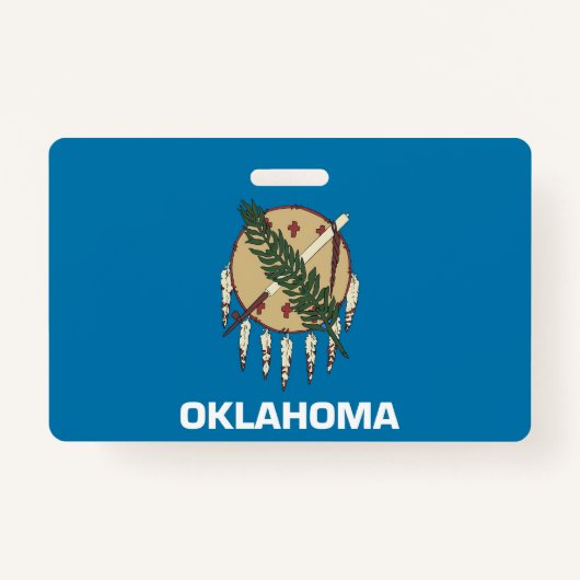 Naam Badge met vlag van Oklahoma State, USA (Voorkant)