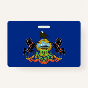 Naam Badge met vlag van Pennsylvania State, Vereni
