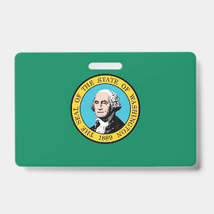 Naam Badge met vlag van Washington State, Verenigd