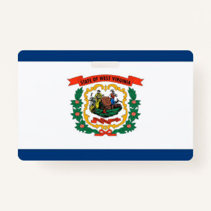 Naam Badge met vlag van West Virginia State, Veren
