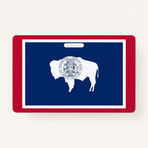 Naam Badge met vlag van Wyoming State, VS