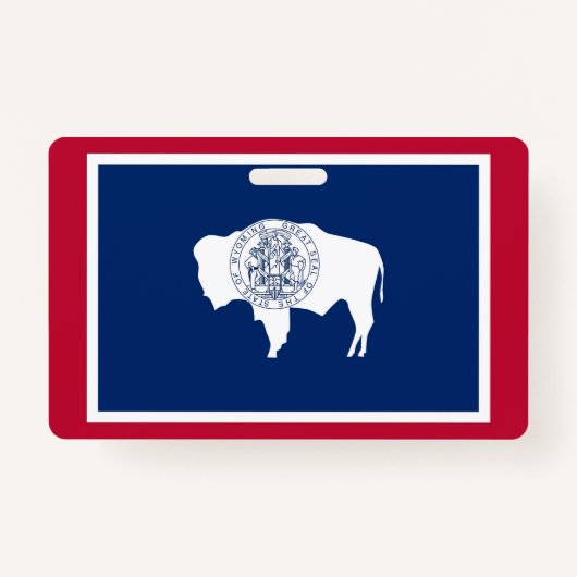 Naam Badge met vlag van Wyoming State, VS (Voorkant)