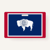 Naam Badge met vlag van Wyoming State, VS (Achterkant)
